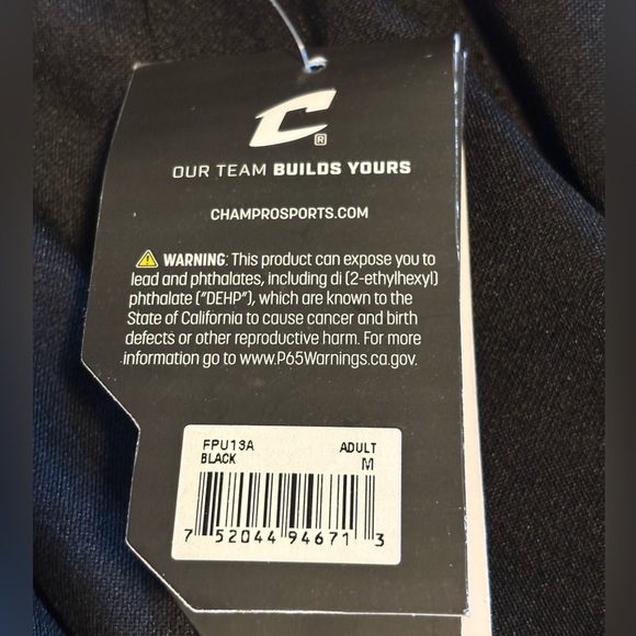 NWT CHAMPRO Integrated Black Football Pants Men’s Adult M - Picture 7 of 8